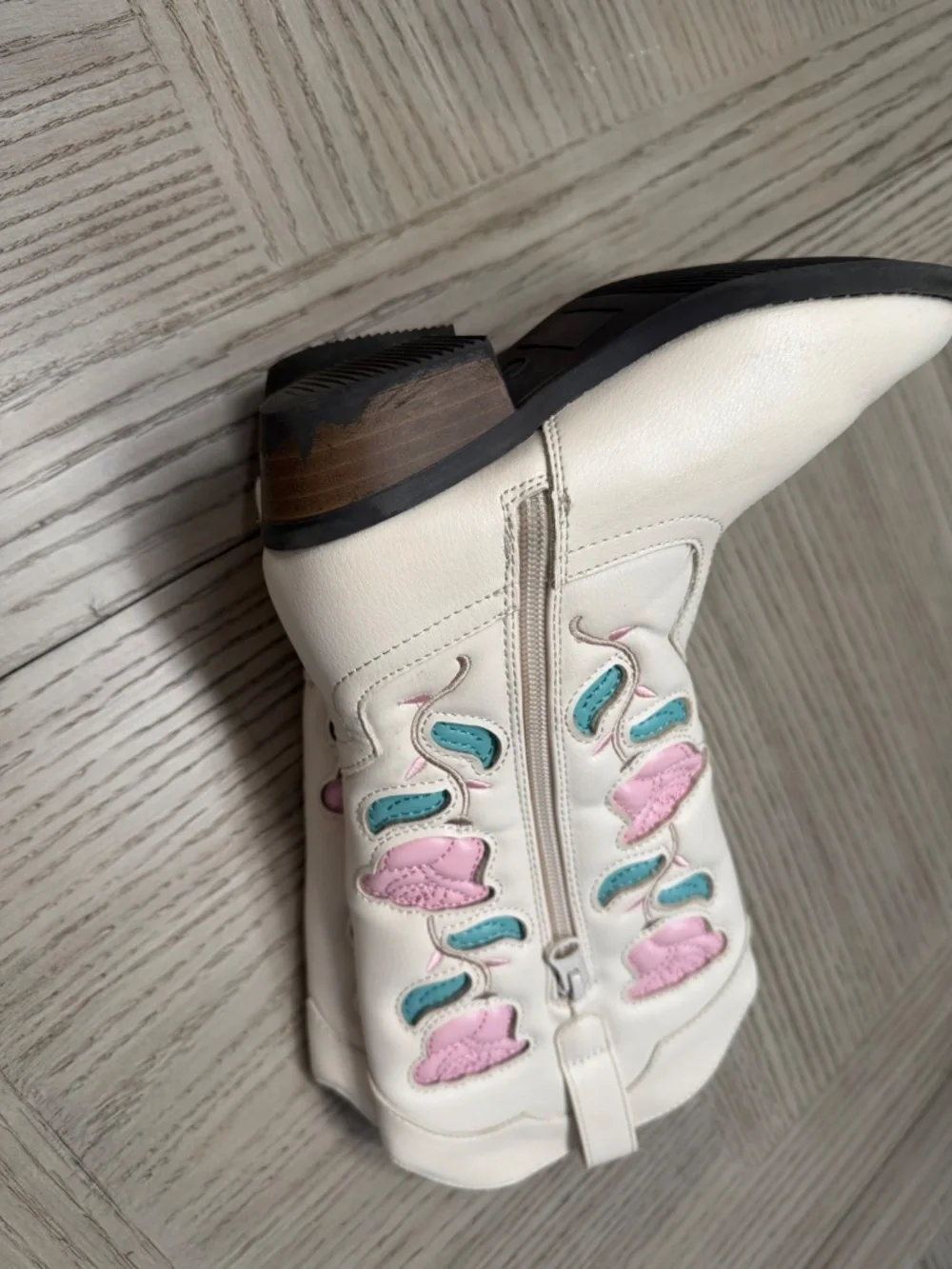 Kids' Emberly Embroidered Western Boots - art class Ivory - SIZE 1